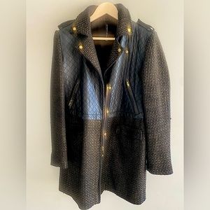 Black and gold stitched coat with quilted front